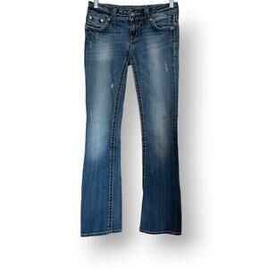 Miss Me Mid Rise Bootcut Jeans Women's Sz 26 - Embellished Fleur De Lis
